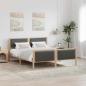Preview: ARDEBO.de - Bettgestell Braun und Dunkelgrau 160 x 200 cm Massivholz Kiefer