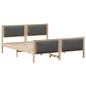 Preview: Bettgestell Braun und Dunkelgrau 160 x 200 cm Massivholz Kiefer