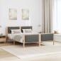 Preview: Bettgestell Braun und Dunkelgrau 160 x 200 cm Massivholz Kiefer