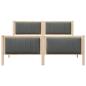 Preview: Bettgestell Braun und Dunkelgrau 160 x 200 cm Massivholz Kiefer