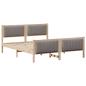Preview: Bettgestell Braun und Taupe 160 x 200 cm Massivholz Kiefer