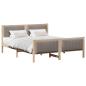 Preview: Bettgestell Braun und Taupe 160 x 200 cm Massivholz Kiefer