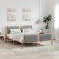 Preview: ARDEBO.de - Bettgestell Braun und Hellgrau 150 x 200 cm Massivholz Kiefer