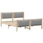 Preview: Bettgestell Braun und Hellgrau 150 x 200 cm Massivholz Kiefer