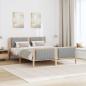 Preview: Bettgestell Braun und Hellgrau 150 x 200 cm Massivholz Kiefer