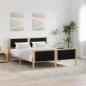 Preview: ARDEBO.de - Bettgestell Braun und Schwarz 150 x 200 cm Massivholz Kiefer