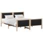 Preview: Bettgestell Braun und Schwarz 150 x 200 cm Massivholz Kiefer