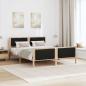 Preview: Bettgestell Braun und Schwarz 150 x 200 cm Massivholz Kiefer