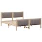 Preview: Bettgestell Braun und Taupe 150 x 200 cm Massivholz Kiefer