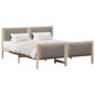 Preview: Bettgestell Braun und Taupe 150 x 200 cm Massivholz Kiefer