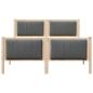 Preview: Bettgestell Braun und Dunkelgrau 140 x 200 cm Massivholz Kiefer