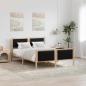 Preview: ARDEBO.de - Bettgestell Braun und Schwarz 140 x 200 cm Massivholz Kiefer