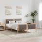 Preview: ARDEBO.de - Bettgestell Braun und Taupe 140 x 200 cm Massivholz Kiefer