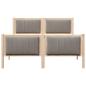 Preview: Bettgestell Braun und Taupe 140 x 200 cm Massivholz Kiefer