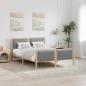 Preview: ARDEBO.de - Bettgestell Braun und Hellgrau 140 x 190 cm Massivholz Kiefer