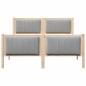 Preview: Bettgestell Braun und Hellgrau 140 x 190 cm Massivholz Kiefer