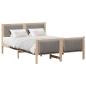 Preview: Bettgestell Braun und Taupe 140 x 190 cm Massivholz Kiefer