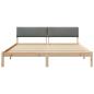 Preview: Bettgestell Braun und Dunkelgrau 200 x 200 cm Massivholz Kiefer