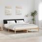 Preview: ARDEBO.de - Bettgestell Braun und Schwarz 200 x 200 cm Massivholz Kiefer