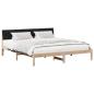 Preview: Bettgestell Braun und Schwarz 200 x 200 cm Massivholz Kiefer