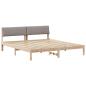 Preview: Bettgestell Braun und Taupe 200 x 200 cm Massivholz Kiefer