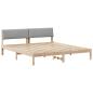 Preview: Bettgestell Braun und hellgrau 180 x 200 cm Massivholz Kiefer