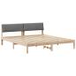 Preview: Bettgestell Braun und Dunkelgrau 180 x 200 cm Massivholz Kiefer
