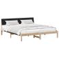 Preview: Bettgestell Braun und Schwarz 180 x 200 cm Massivholz Kiefer