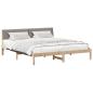 Preview: Bettgestell Braun und Taupe 180 x 200 cm Massivholz Kiefer