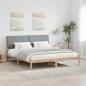 Preview: ARDEBO.de - Bettgestell Braun und Hellgrau 200 x 200 cm Massivholz Kiefer
