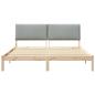Preview: Bettgestell Braun und Hellgrau 200 x 200 cm Massivholz Kiefer