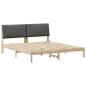 Preview: Bettgestell Braun und Dunkelgrau 200 x 200 cm Massivholz Kiefer