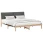 Preview: Bettgestell Braun und Dunkelgrau 200 x 200 cm Massivholz Kiefer