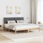 Preview: Bettgestell Braun und Dunkelgrau 200 x 200 cm Massivholz Kiefer