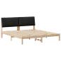 Preview: Bettgestell Braun und Schwarz 200 x 200 cm Massivholz Kiefer