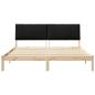 Preview: Bettgestell Braun und Schwarz 200 x 200 cm Massivholz Kiefer