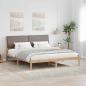 Preview: ARDEBO.de - Bettgestell Braun und Taupe 200 x 200 cm Massivholz Kiefer