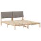 Preview: Bettgestell Braun und Taupe 200 x 200 cm Massivholz Kiefer