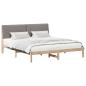 Preview: Bettgestell Braun und Taupe 200 x 200 cm Massivholz Kiefer