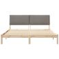 Preview: Bettgestell Braun und Taupe 200 x 200 cm Massivholz Kiefer