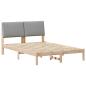 Preview: Bettgestell Braun und Hellgrau 160 x 200 cm Massivholz Kiefer