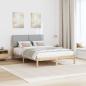 Preview: Bettgestell Braun und Hellgrau 160 x 200 cm Massivholz Kiefer