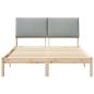 Preview: Bettgestell Braun und Hellgrau 160 x 200 cm Massivholz Kiefer