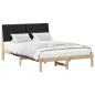 Preview: Bettgestell Braun und Schwarz 160 x 200 cm Massivholz Kiefer