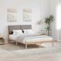 Preview: ARDEBO.de - Bettgestell Braun und Taupe 150 x 200 cm Massivholz Kiefer