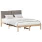 Preview: Bettgestell Braun und Taupe 150 x 200 cm Massivholz Kiefer