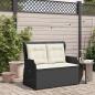 Preview: ARDEBO.de - Gartenbank Schwarz Poly-Rattan