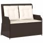 Preview: Gartenbank Braun Poly-Rattan