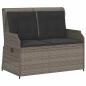 Preview: Gartenbank Grau Poly-Rattan