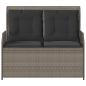 Preview: Gartenbank Grau Poly-Rattan